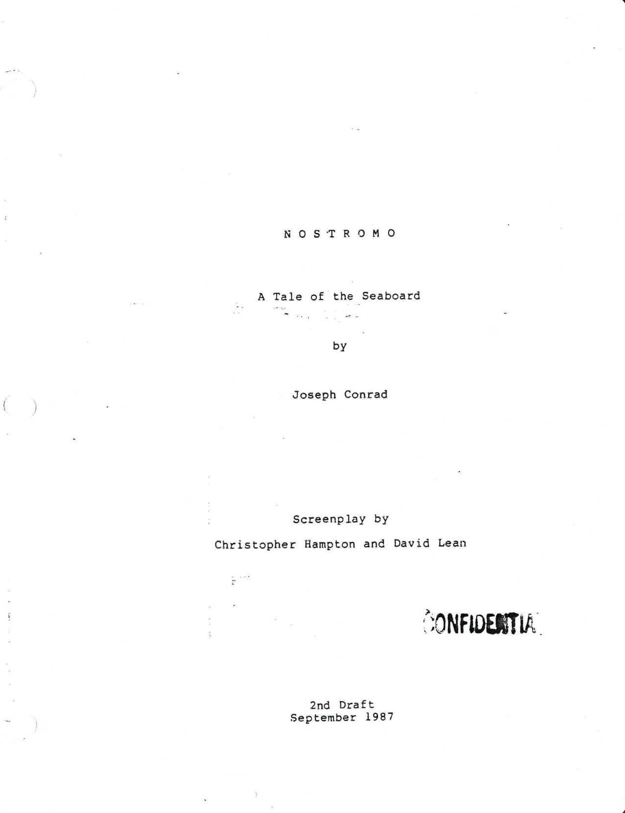 Cover page of Nostromo