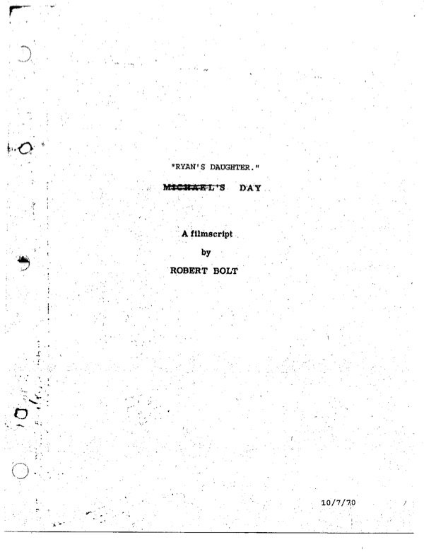 Cover page of Ryan's Daughter